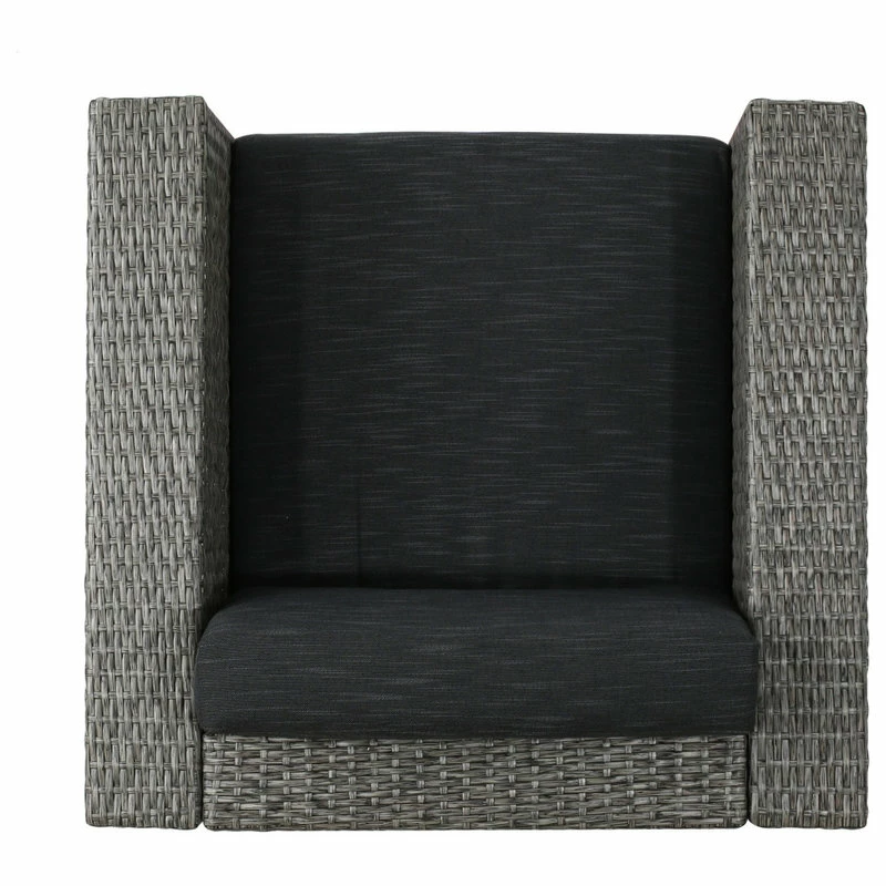 Budget 👏 GDFStudio GDF Studio Venice Outdoor Wicker Swivel Club Chair, Mix Black/Dark Gray, Single 🥰 - Image 11