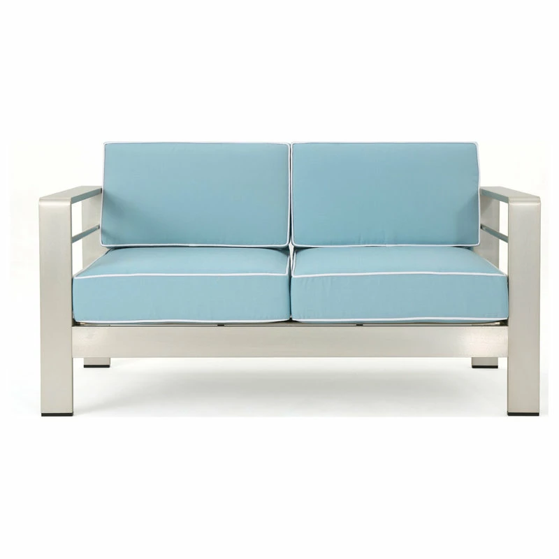 Deals ๐ GDFStudio GDF Studio 4-Piece Crested Bay Outdoor Silver Aluminum Framed Chat Set ๐ - Image 14