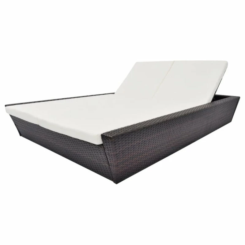 Discount ๐ Vida XL LLC VidaXL Outdoor Lounge Bed With Cushion Poly Rattan Brown ๐งจ