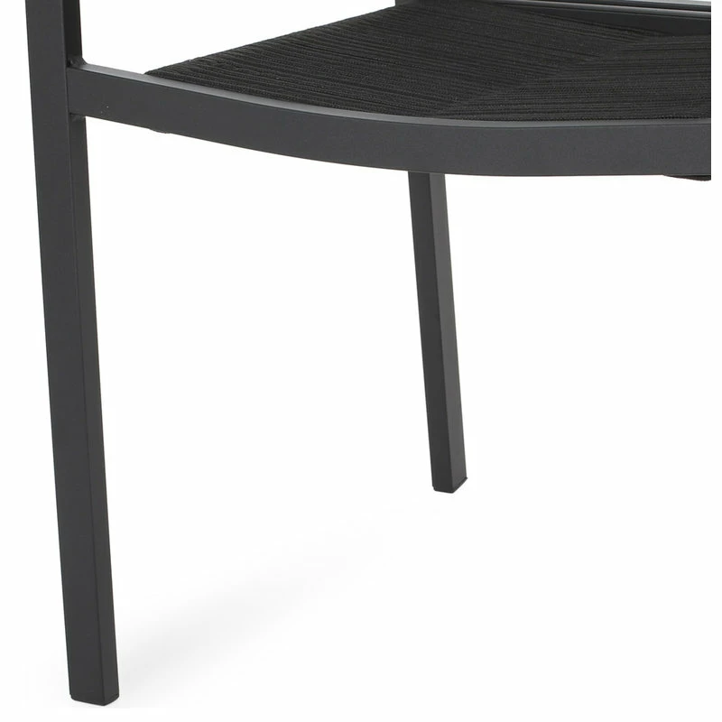 Best Pirce 🤩 GDFStudio Jean Outdoor Modern Dining Chair With Rope Seat, Set Of 2, Dark Gray/Black 💯 - Image 8