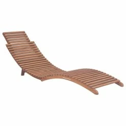 Discount โ Vida XL LLC VidaXL Folding Sun Lounger Solid Teak Wood ๐