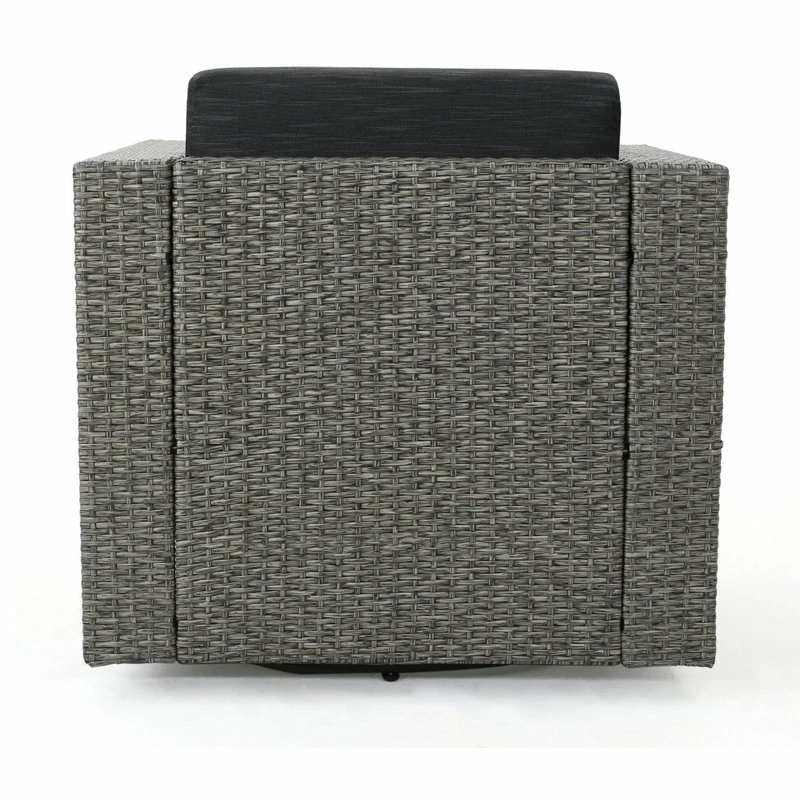 Budget 👏 GDFStudio GDF Studio Venice Outdoor Wicker Swivel Club Chair, Mix Black/Dark Gray, Single 🥰 - Image 9