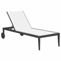 Brand new 🎁 Meridian Furniture Nizuc Outdoor Patio Chaise Lounge Chair, Off-White Resilient Mesh Waterproof Fab 💯