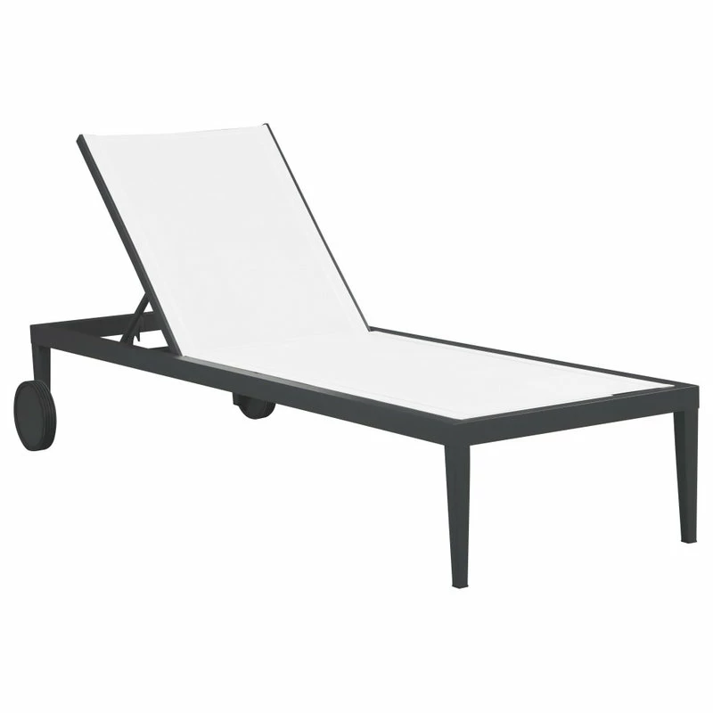 Brand new ๐ Meridian Furniture Nizuc Outdoor Patio Chaise Lounge Chair, Off-White Resilient Mesh Waterproof Fab ๐ฏ