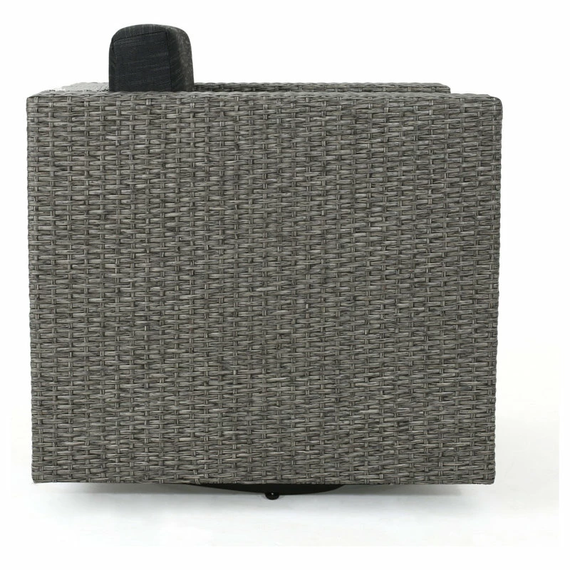 Budget 👏 GDFStudio GDF Studio Venice Outdoor Wicker Swivel Club Chair, Mix Black/Dark Gray, Single 🥰 - Image 10