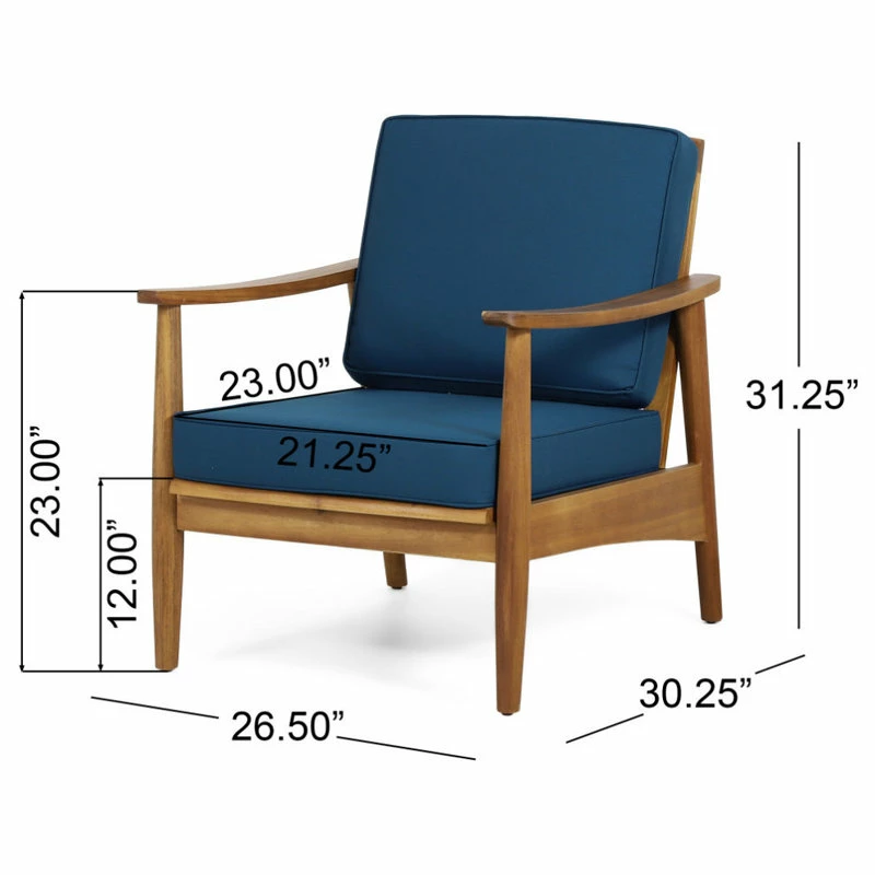 Brand new ๐ GDFStudio Davion Outdoor Acacia Wood Club Chair ๐ - Image 10