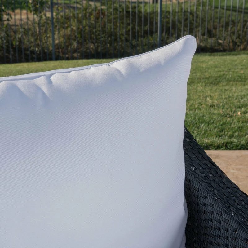 Brand new ⭐ GDFStudio GDF Studio Dione Outdoor Black Wicker Club Chairs With White Cushions, Set Of 2 😉 - Image 4