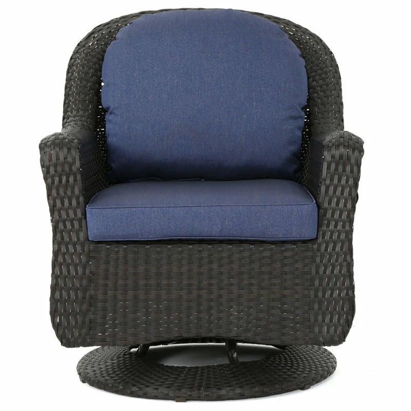 Flash Sale 🎁 GDFStudio GDF Studio Linsten Outdoor Wicker Swivel Club Chairs With Cushion, Set Of 2 🌟 - Image 6