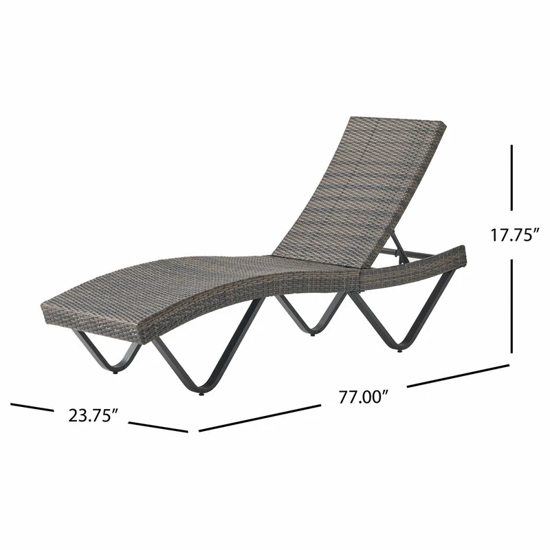 Discount โญ GDFStudio GDF Studio Zanna Outdoor Wicker Chaise Lounge, Set Of 2 ๐ - Image 3