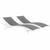 Buy ✔️ LexMod Glimpse Outdoor Patio Mesh Chaise Lounge Set Of 2, White Gray 😉