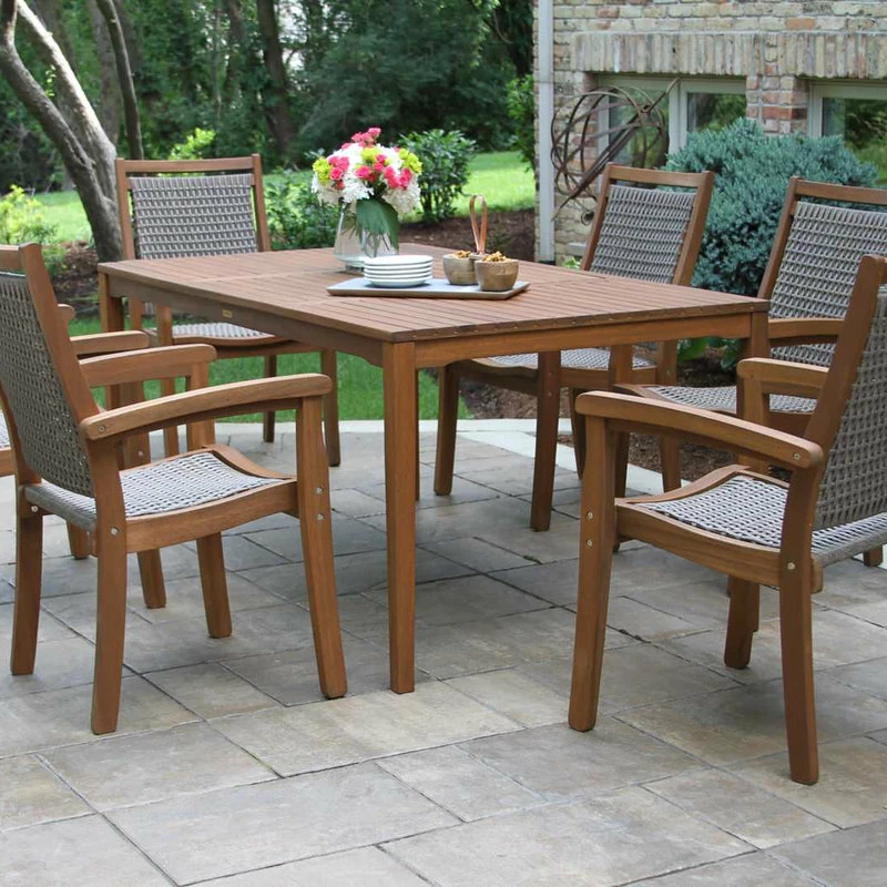 Cheap 🔔 Outdoor Interiors Rectangular Eucalyptus Dining Table ✔️ - Image 2