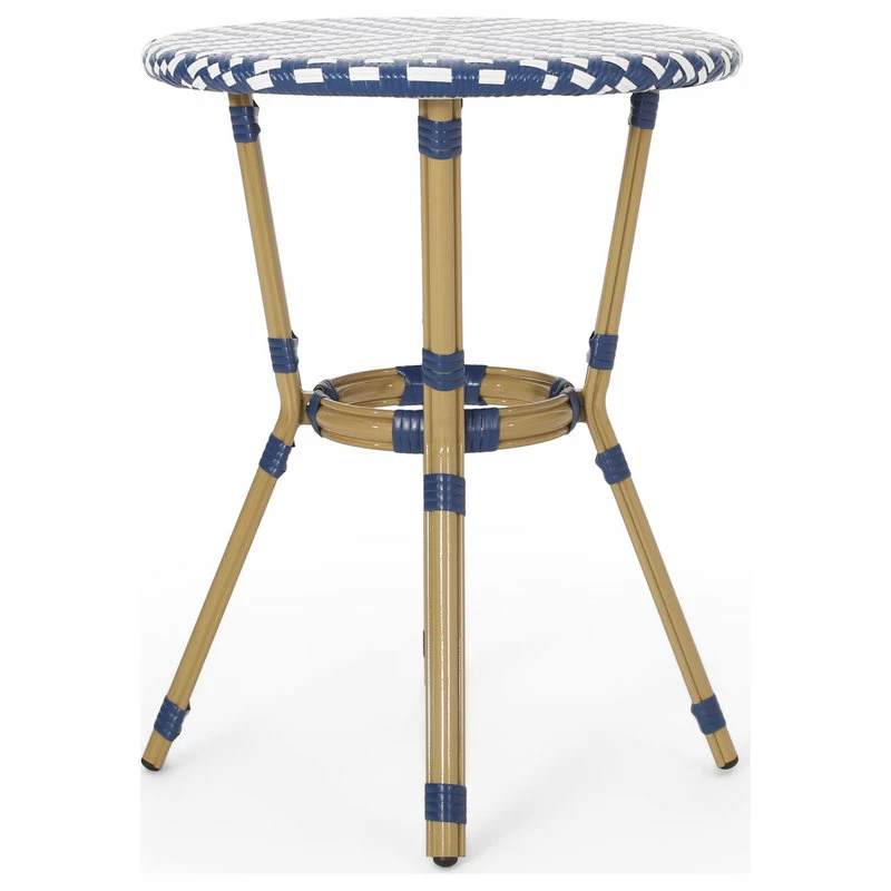 Coupon ❤️ GDFStudio Deshler Outdoor Aluminum French Bistro Set, Navy Blue, White, And Bamboo Finish 🧨 - Image 10