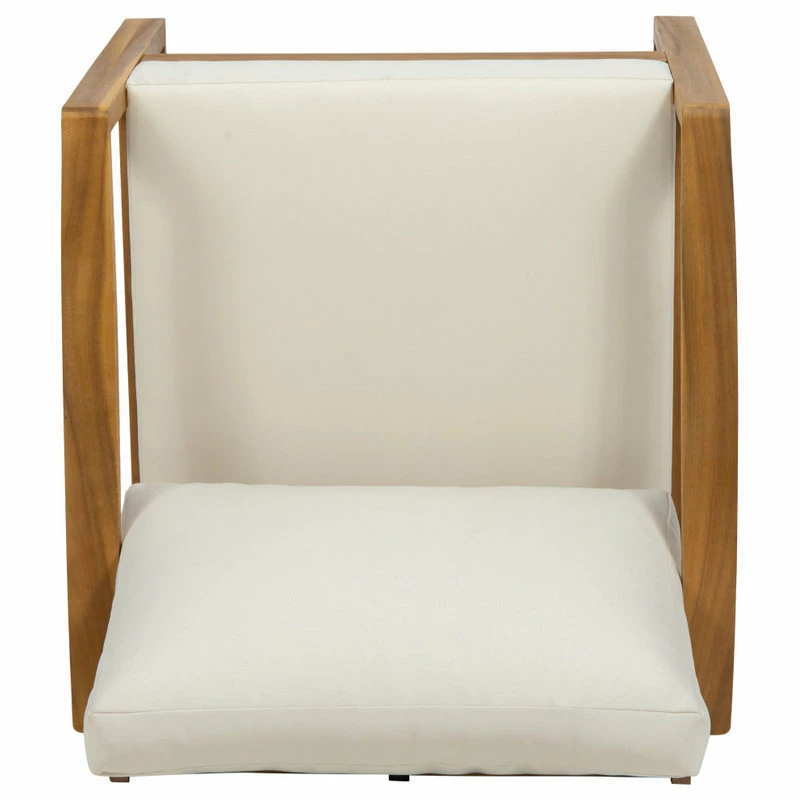 Brand new 🌟 GDFStudio Jad Outdoor Acacia Club Chairs With Water Resistant Cushions, Set Of 2, Teak Fin 🔔 - Image 7