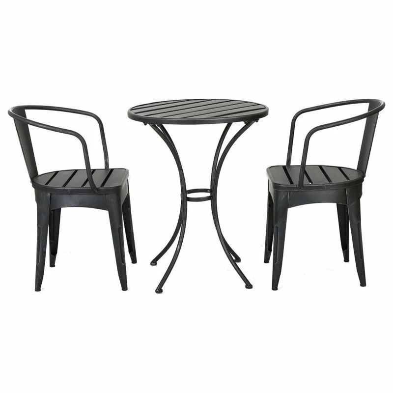 Hot Sale 🎁 GDFStudio GDF Studio 3-Piece Castro Outdoor Black Cast Bistro Set ❤️