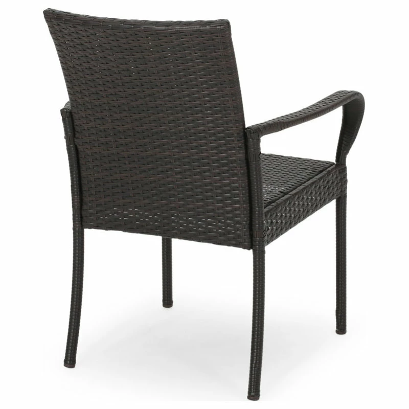 Best reviews of 👍 GDFStudio Johnston Outdoor Contemporary Wicker Dining Chair, Set Of 2, Gray, Multi-Brown 🎁 - Image 6