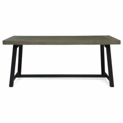 Buy ๐ GDFStudio GDF Studio Toby Outdoor Acacia Wood Dining Table, Sandlblast Gray /Black ๐ฅ