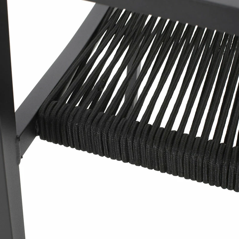 Best Pirce 🤩 GDFStudio Jean Outdoor Modern Dining Chair With Rope Seat, Set Of 2, Dark Gray/Black 💯 - Image 9