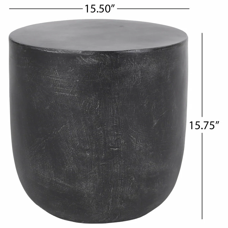 Best Pirce ✔️ GDFStudio Akin Outdoor Lightweight Concrete Side Table, Matte Black 🥰 - Image 3