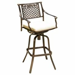 Deals 🤩 GDFStudio GDF Studio Sierra Outdoor Cast Aluminum Swivel Bar Stool With Cushion, Single Wi 🛒