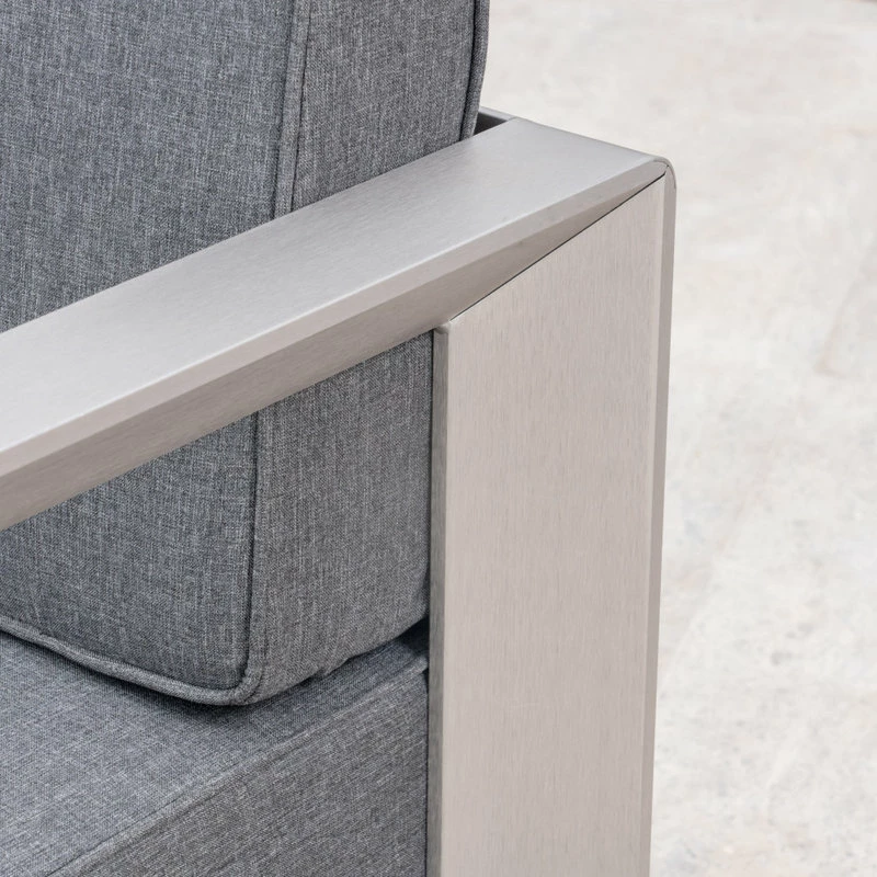 Best Pirce 😀 GDFStudio GDF Studio Booth Outdoor Aluminum Club Chairs, Set Of 2, Sliver/Gray 🔔 - Image 8