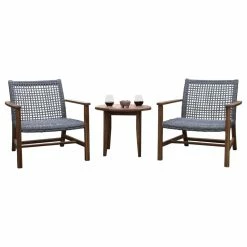 Brand new ๐ Outdoor Interiors Venice 3-Piece Teak And Wicker Lounging Set ๐งจ