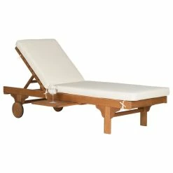 Budget 🤩 Safavieh Newport Chaise Outdoor Lounge Chair, Beige 😍