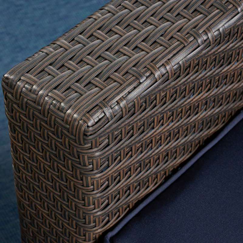 Flash Sale 🌟 GDFStudio GDF Studio Koch Outdoor Wicher Swivel Chair, Multi Brown/Navy 🤩 - Image 6