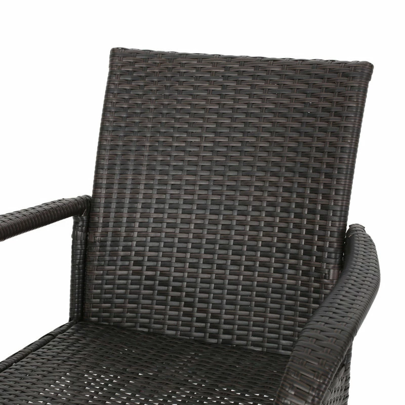 Best reviews of 👍 GDFStudio Johnston Outdoor Contemporary Wicker Dining Chair, Set Of 2, Gray, Multi-Brown 🎁 - Image 9