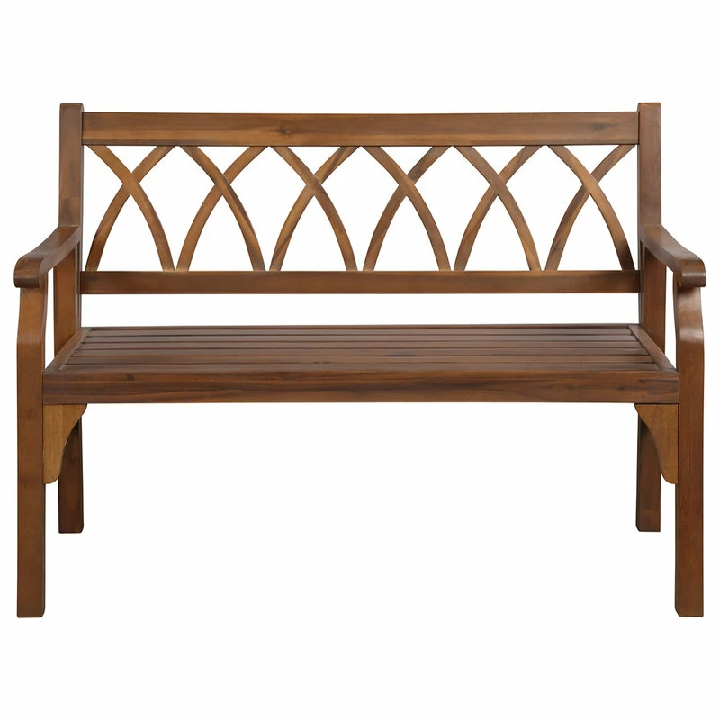 Wholesale 🛒 Pebble Lane Living Indoor/Outdoor Two Seater Elegant Wood Bench- Brown 🌟 - Image 2