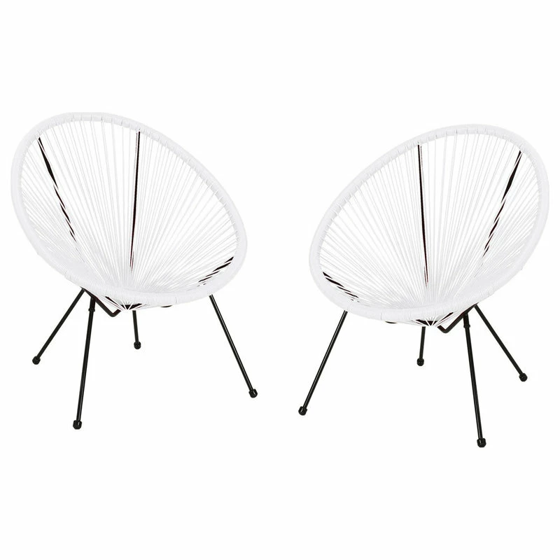 Best deal ๐ GDFStudio Major Outdoor Hammock Weave Chair With Steel Frame, Set Of 2, White, Black ๐คฉ