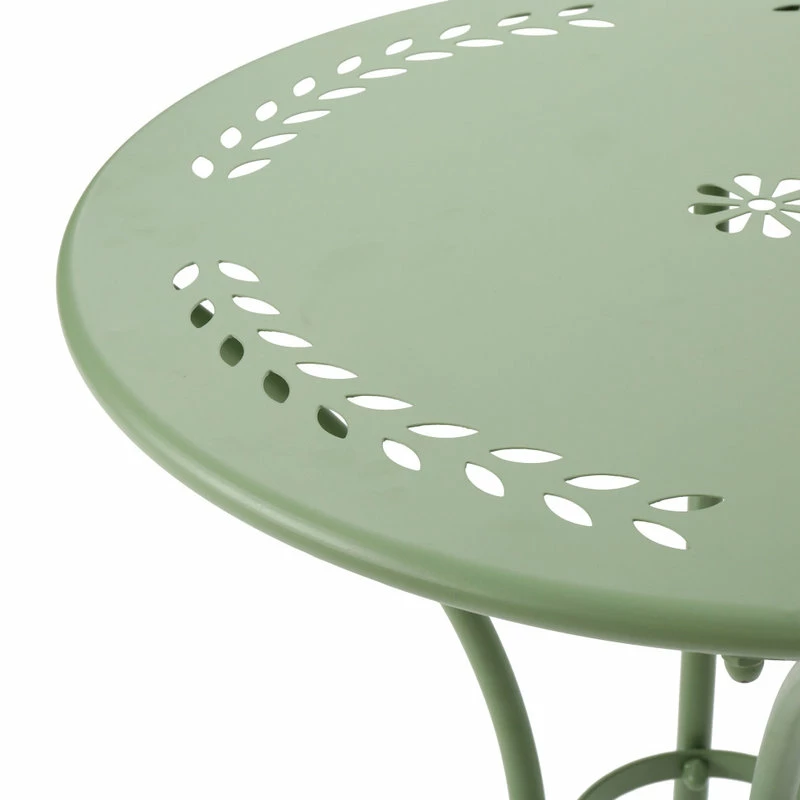 Brand new ๐ GDFStudio GDF Studio 3-Piece Leona Outdoor Paint Finished Iron Bistro Set, Matte Green โจ - Image 13