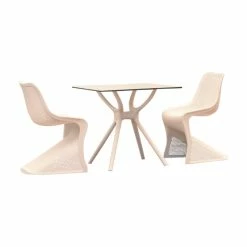 Outlet 😀 Compamia Bloom Dining Set With 2 Chairs White 😉