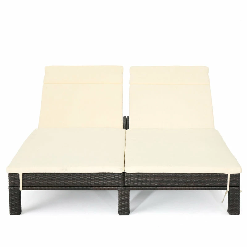 Cheapest ๐งจ GDFStudio GDF Studio Amour Outdoor Dual Wicker Chaise Lounge With Water Resistant Cushions ๐ - Image 6