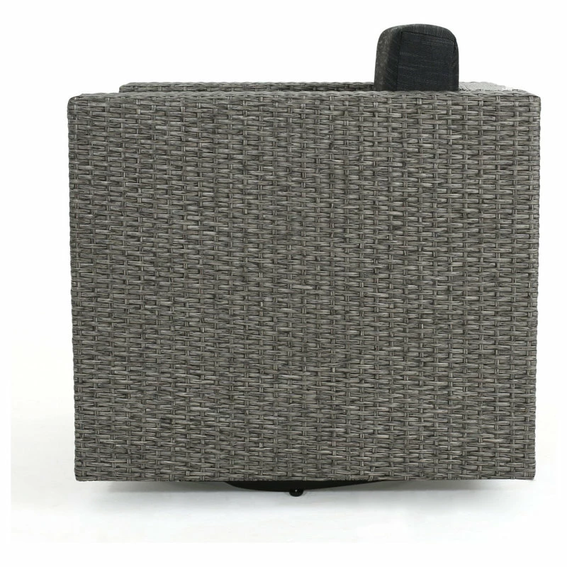 Budget 👏 GDFStudio GDF Studio Venice Outdoor Wicker Swivel Club Chair, Mix Black/Dark Gray, Single 🥰 - Image 8