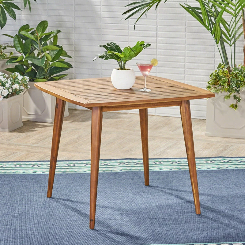 Top 10 🛒 GDFStudio Stanford Outdoor Square Acacia Wood Dining Table With Straight Legs, Teak Finish 😀 - Image 2