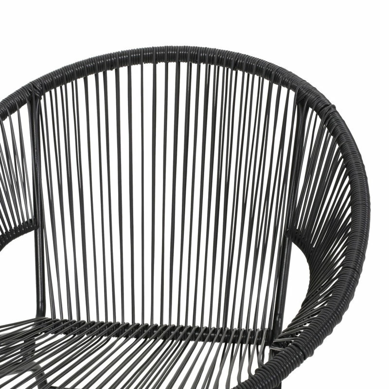 Buy 🔥 GDFStudio Carolina Outdoor Modern Faux Rattan Club Chair, Set Of 2, Black 🌟 - Image 10