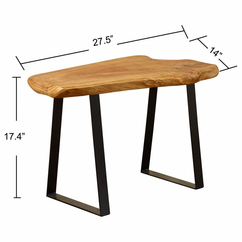 Best Pirce โ๏ธ Greenage Cedar Roots Bench Stool With Flat Iron Legs, Cedar, 27.5"x14"x17.4" ๐ฅ - Image 4