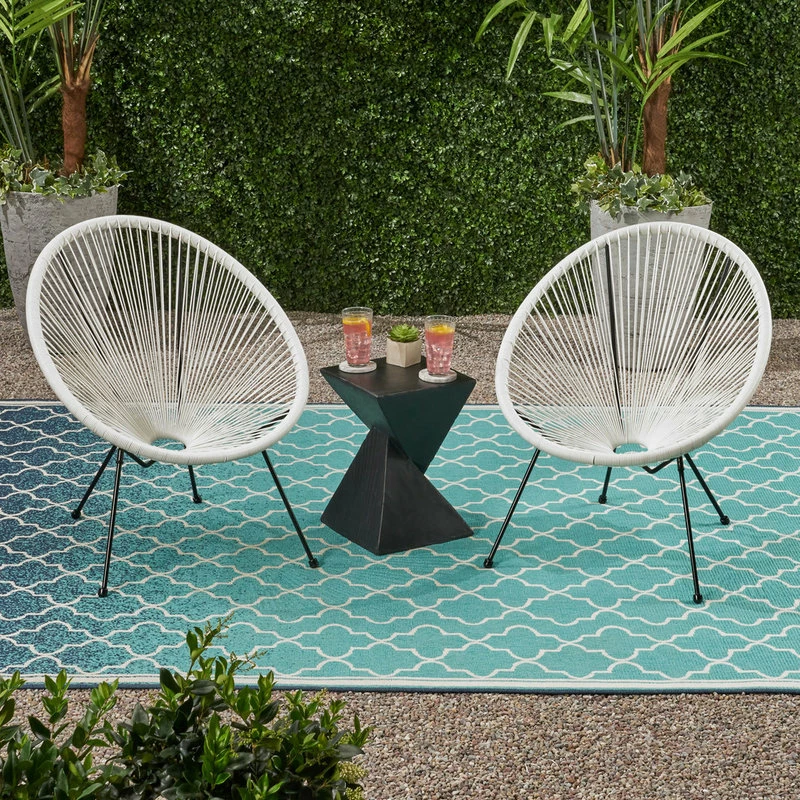 Best deal ๐ GDFStudio Major Outdoor Hammock Weave Chair With Steel Frame, Set Of 2, White, Black ๐คฉ - Image 2