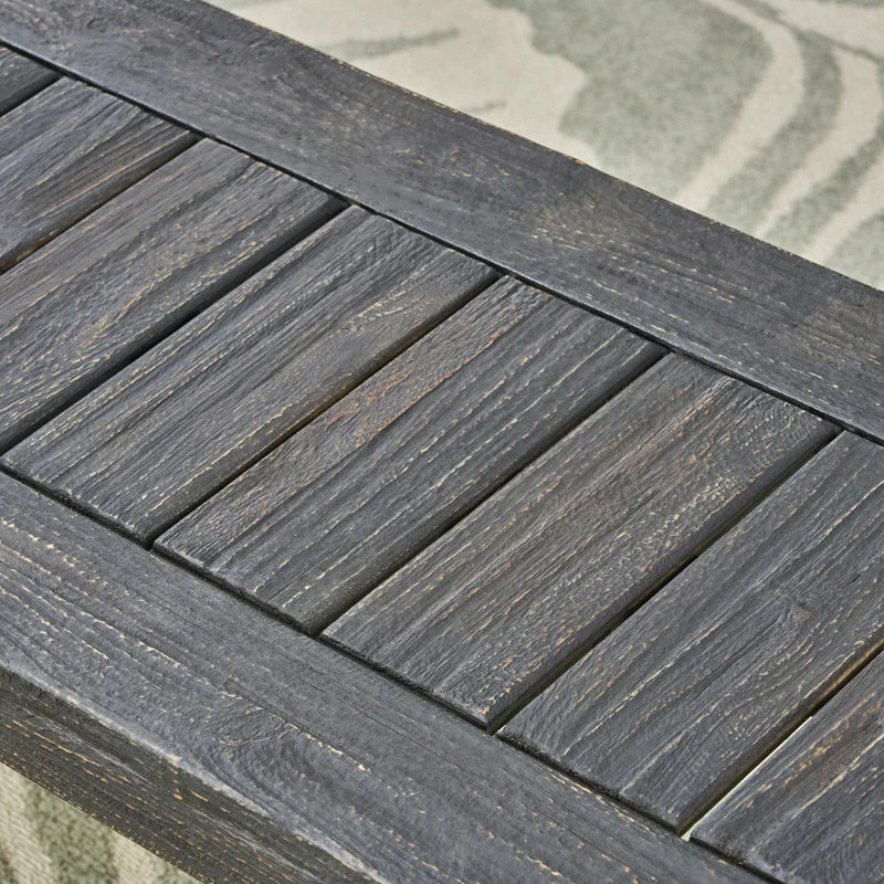 New 🧨 GDFStudio GDF Studio Kemp Outdoor Acacia Wood Bench, Sandblast Dark Gray 🤩 - Image 4