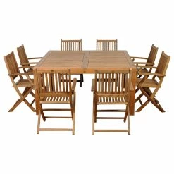 Budget ๐ Amazonia Dubai 9-Piece Square Patio Dining Set | Certified Teak ๐งจ