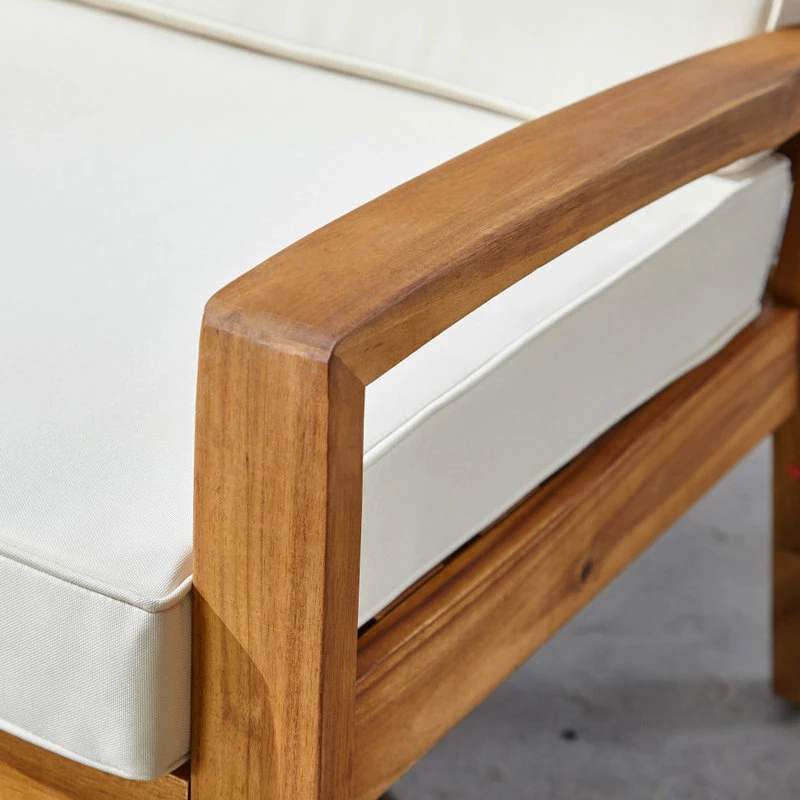 Best reviews of 😉 GDFStudio GDF Studio Christian Outdoor Acacia Wood Loveseat/Coffee Set, Teak Finish/Beige ⌛ - Image 9