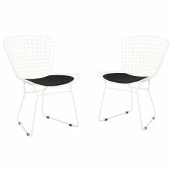 Wholesale โค๏ธ GDFStudio GDF Studio Fonda Outdoor Iron Chairs, Set Of 2, White/Black ๐งจ