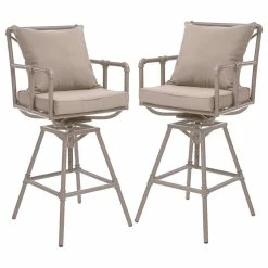 Hot Sale ๐ฅฐ GDFStudio GDF Studio Tallahassee Outdoor Adjustable Pipe Barstools, Set Of 2 ๐