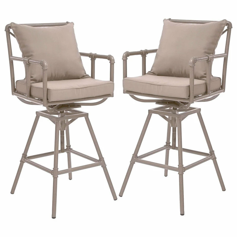 Hot Sale ๐ฅฐ GDFStudio GDF Studio Tallahassee Outdoor Adjustable Pipe Barstools, Set Of 2 ๐