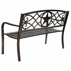 Hot Sale 🔥 Patio Premier Lone Star Metal Park Bench - Bronze 🤩