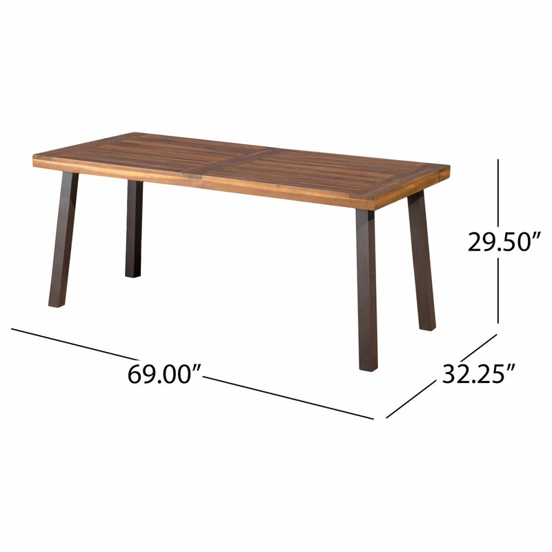 Coupon ⭐ GDFStudio GDF Studio Spanish Bay Teak Finish Acacia Wood Dining Table 🥰 - Image 3