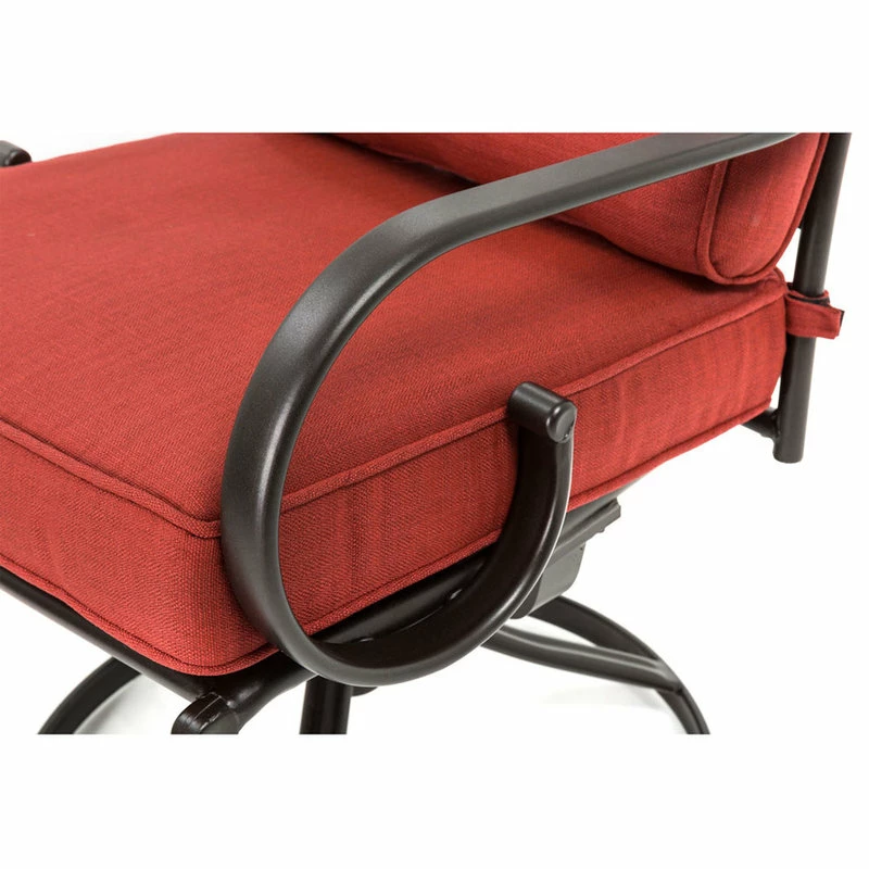 Discount ๐งจ Hanover Montclair 5-Piece Patio Dining Set With Rockers And Square Table, Chili Red ๐ - Image 3