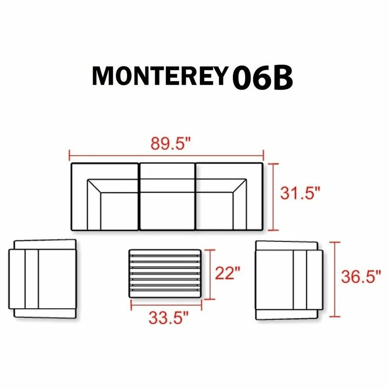 New ๐ TKClassics Monterey 6 Piece Outdoor Wicker Furniture Set 06B ๐ - Image 2