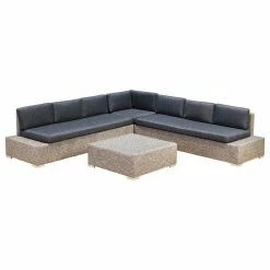 Deals โ๏ธ GDFStudio GDF Studio Pueblo Outdoor 7 Seat Wicker V Shaped Sectional Sofa, Cushions โจ