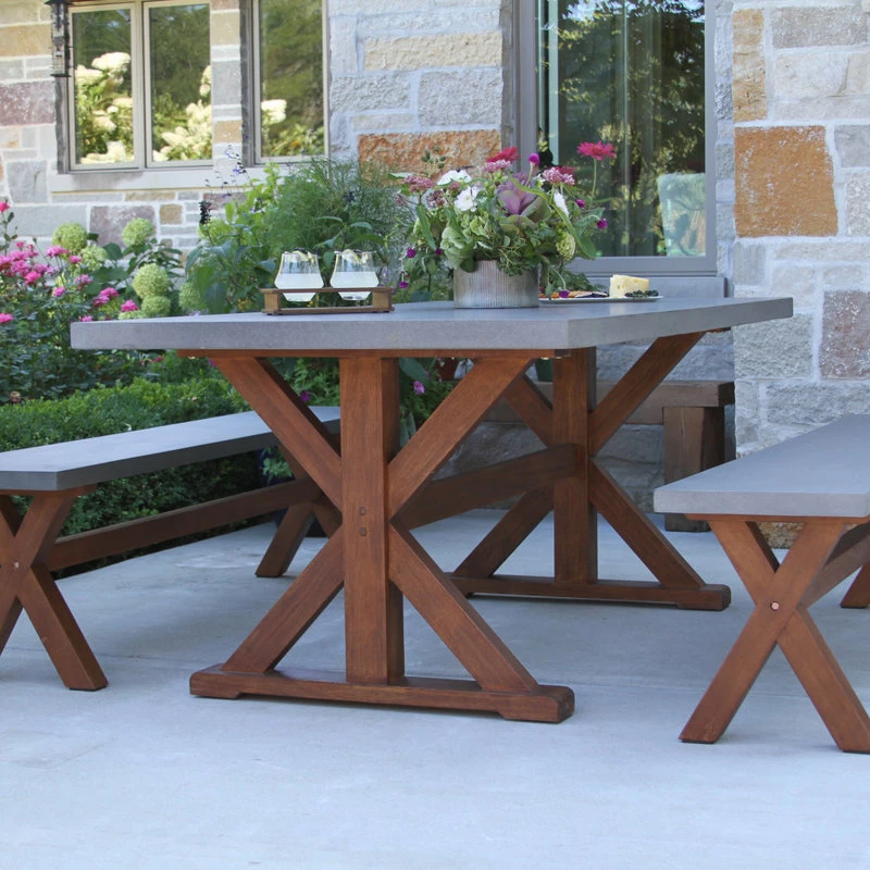 Deals ๐ฅฐ Outdoor Interiors 3-Piece Eucalyptus And Composite Dining Set With Matching Benches ๐ - Image 6